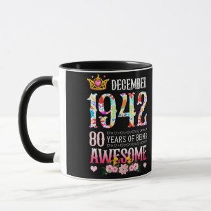 1942 80:e födelsedagen 80 år Fantastisk Blommigt Mugg