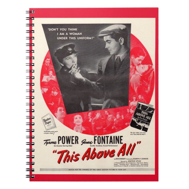 1942 Filmen poster ovan Anteckningsbok Med Spiral (Framsidan)
