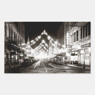 1942 Honolulus Fort Street på natten Rektangulärt Klistermärke
