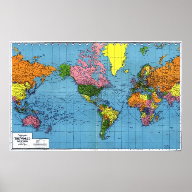 1942 Karta i världen Poster (Framsidan)