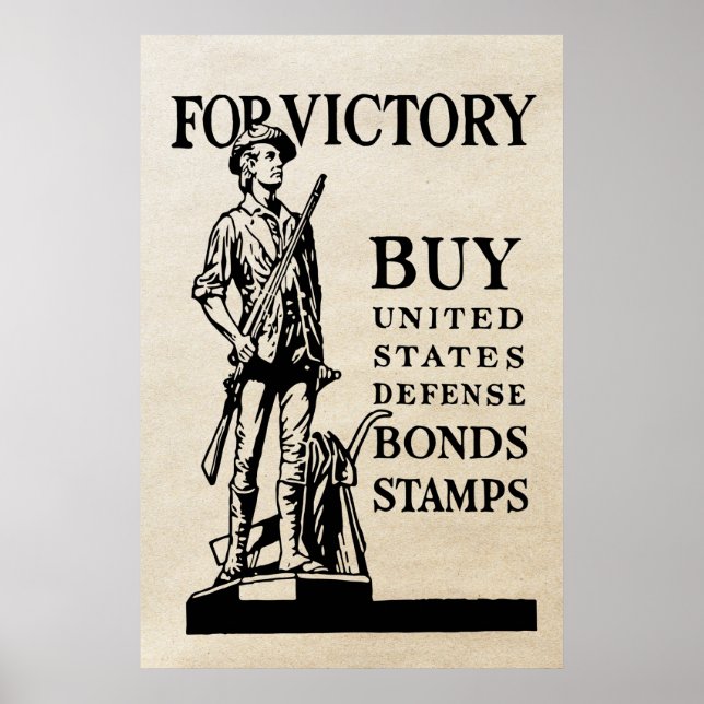 1942 Vintage WWII Krig Bond AD Poster (Framsidan)