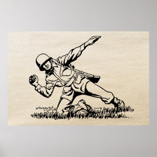 1942 Vintage WWII Soldat Poster