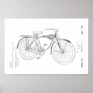 1942-Vintages Schwinn Bicycle Patent Art Print Poster