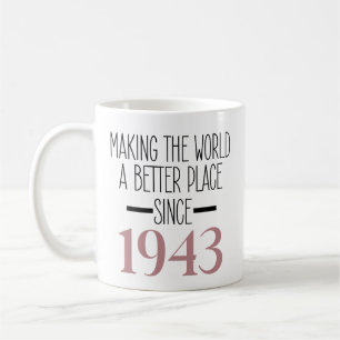 1943 Födelsedagskaffe,80-dagarsgåvor för kvinnor Kaffemugg
