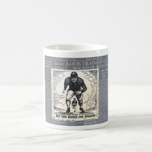 1943 PATRIOTISK WWII-ILLUSTRATION KAFFEMUGG