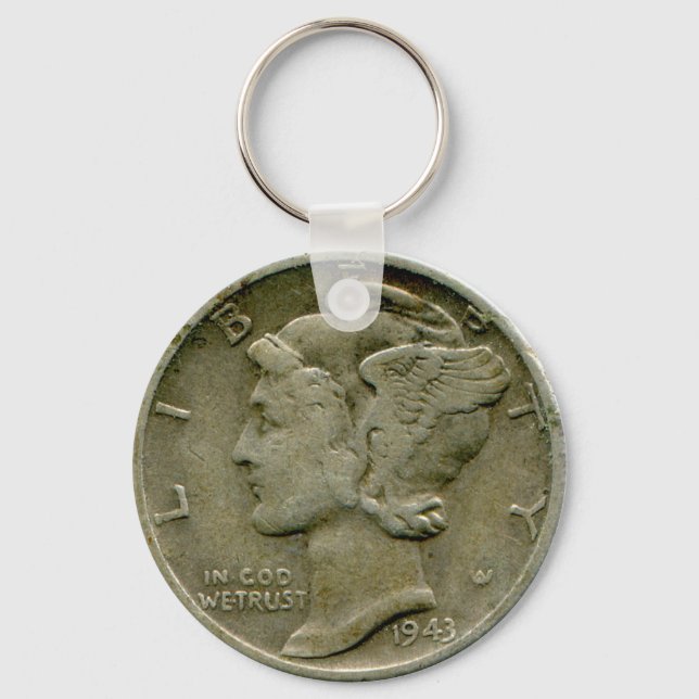 1943 US Mercury dime obverse keychain Nyckelring (Framsida)
