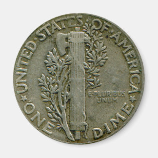 1943 US Mercury Dme reverse magnet