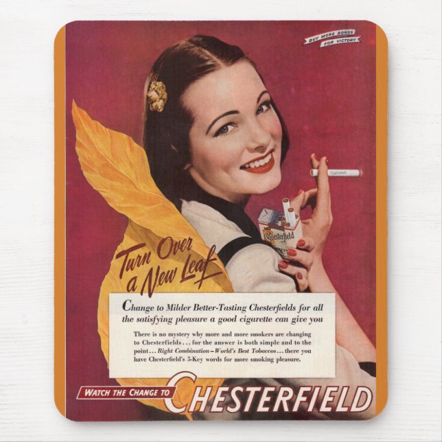 1944-cigarettstöd för Chesterfield Musmatta (Framsidan)