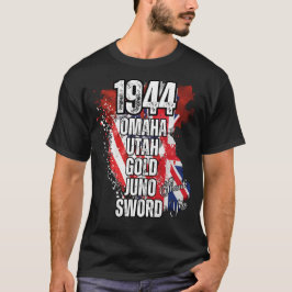 1944 OMAHA UTAH GULD JUNO SWORD Normanys landninga T Shirt