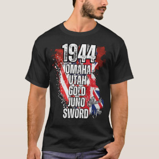 1944 OMAHA UTAH GULD JUNO SWORD Normanys landninga T Shirt