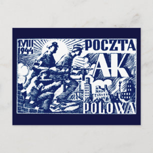 1944 Warszawas uppror Vykort