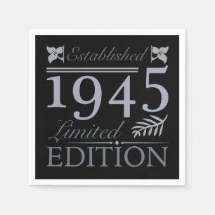 1945 Begränsad utgåva 80 födelsedagar Pappersservett