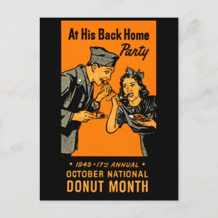 1945 Donut Poster Vykort