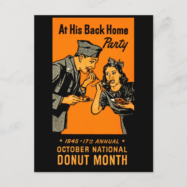 1945 Donut Poster Vykort (Framsida)
