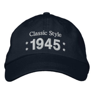 1945 eller valfritt år 70:e födelsedag A4 SVART oc Broderad Keps