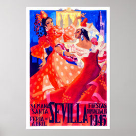 1945 Feria de Sevilla vintage resor Poster