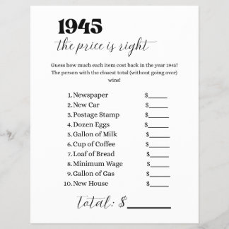 1945 Pris är Högernas spel Reklamblad