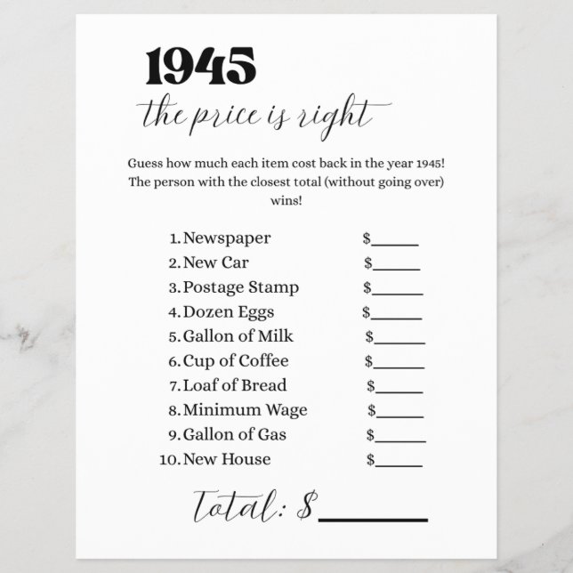 1945 Pris är Högernas spel Reklamblad (Framsidan)