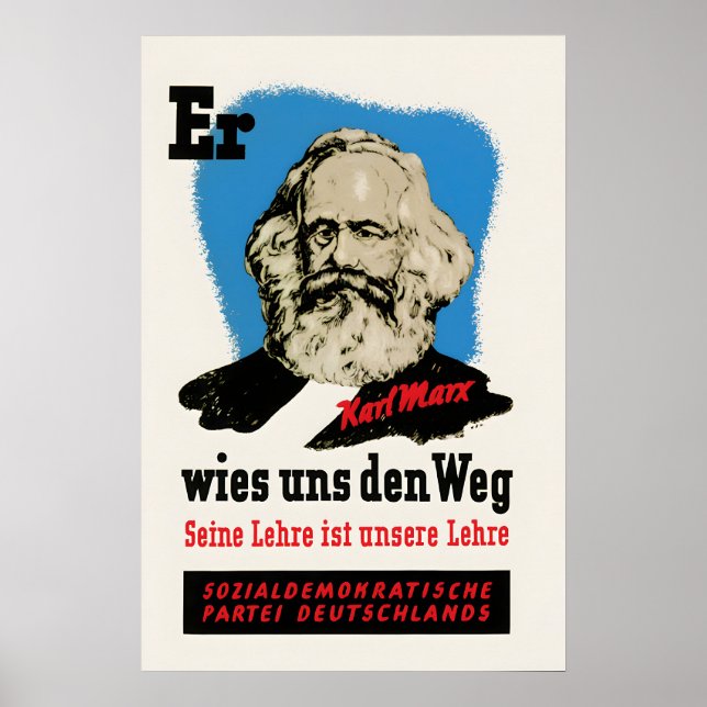 1945 SPD Valposter Han ledde oss längs Poster (Framsidan)