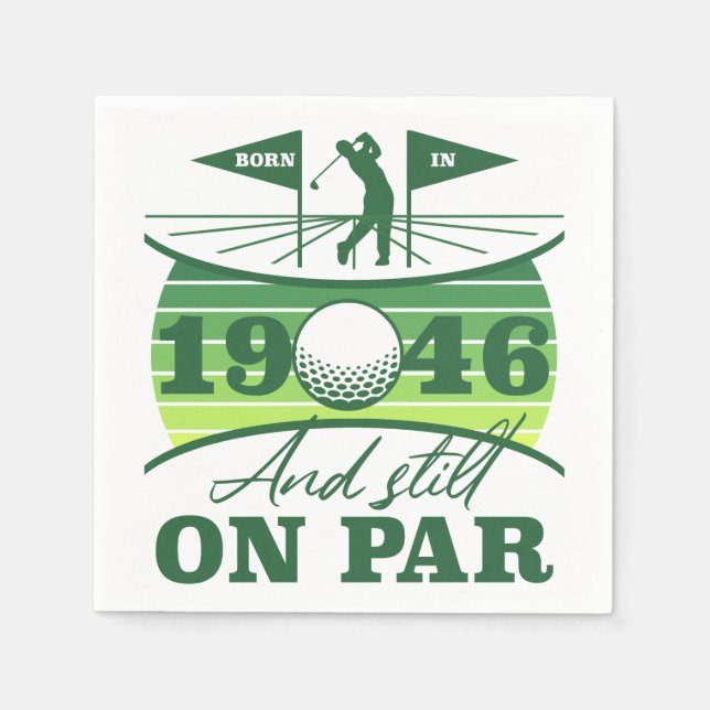 1946 80-årsdag Golfälskare Pappersservett (Framsidan)