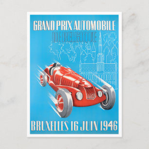 1946 Bruxelles Grand Prix vintage tävla Vykort