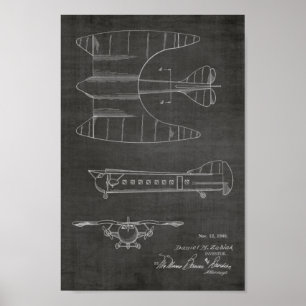 1946 Passagerarflygplan Patent Art Teckning Skriv  Poster