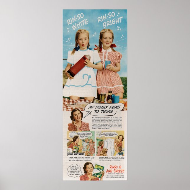 1946 Rinsorengöringsmedel och Poster (Framsidan)