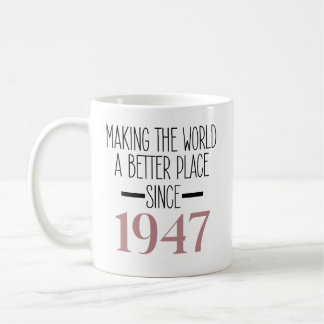 1947 Födelsedag 80 80-års kvinna gammelmormor Kaffemugg
