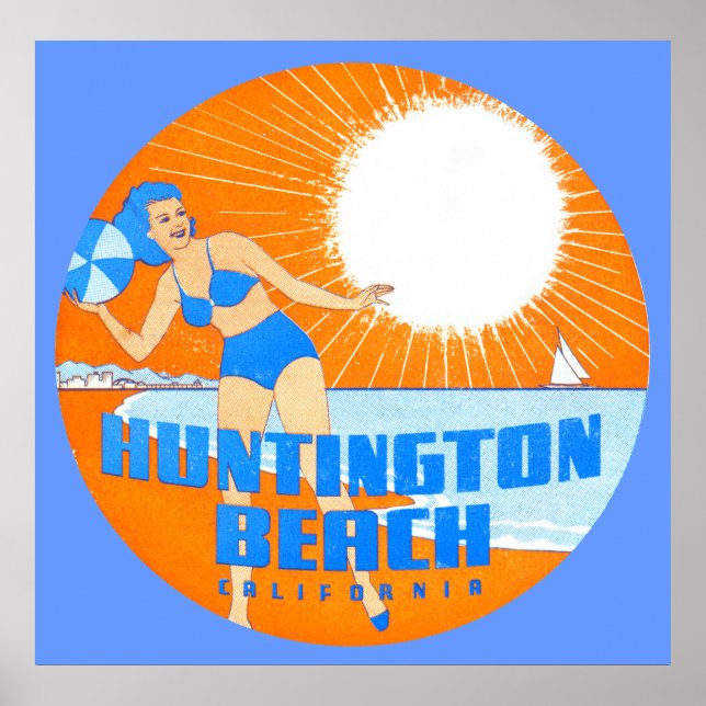 1947 Huntington Beach California Poster (Framsidan)