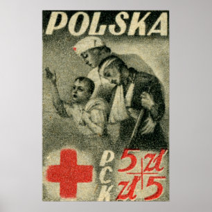 1947 polska Röda kor Poster