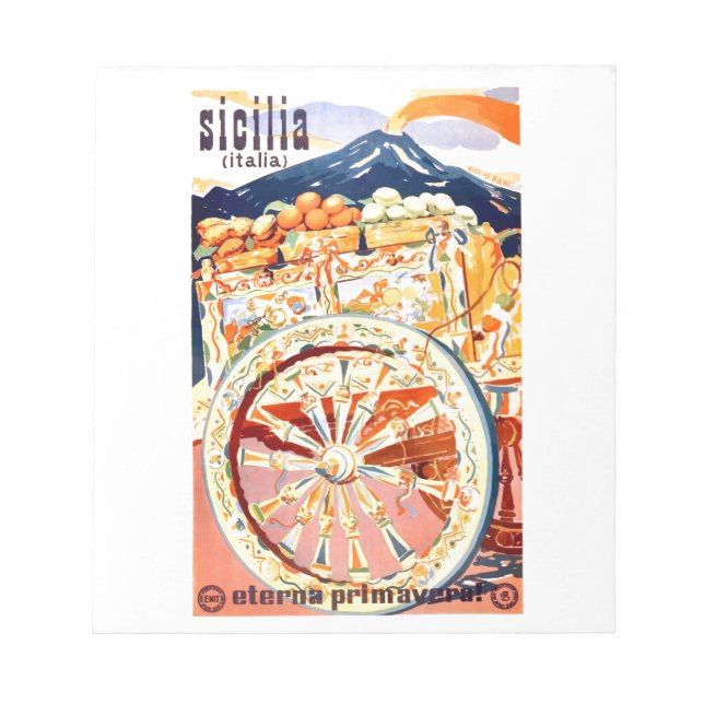 1947 Siciliens Italien Travel Poster Eexternal Vår Anteckningsblock (Framsida)