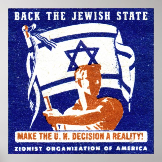1947 Zionist Poster (Framsidan)