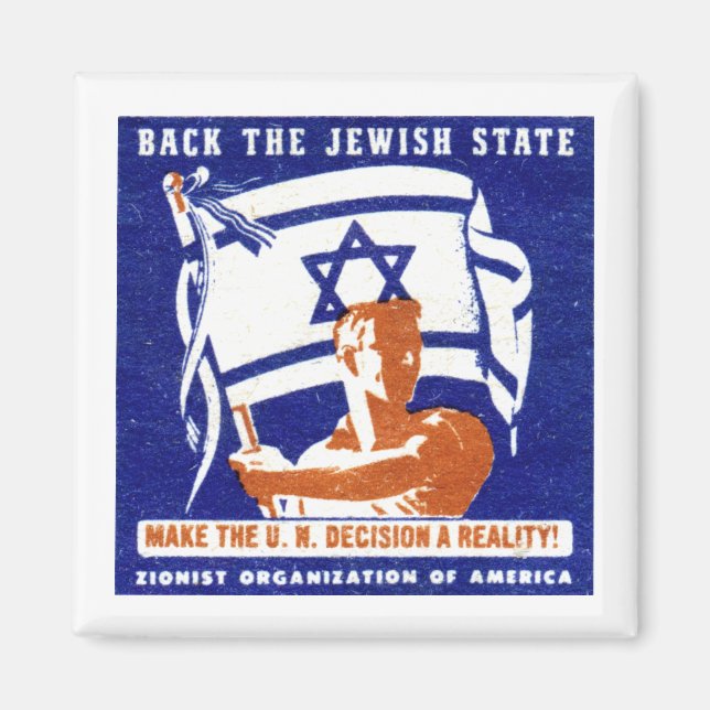 1947 Zionist Poster Magnet (Framsidan)