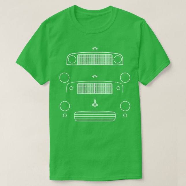 19481971 vit Morris Minor evolution Classic cars 1 T Shirt (Design framsida)