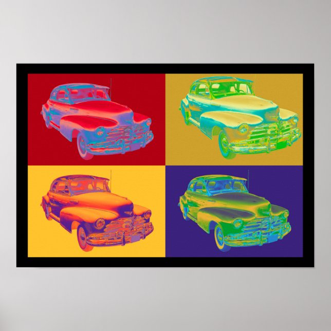1948 Chevrolet Fleetmaster Antique Car Pop Art Poster (Framsidan)