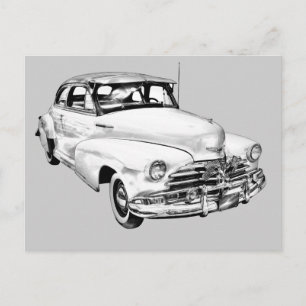 1948 Chevrolet Fleetmaster Car Illustration Vykort