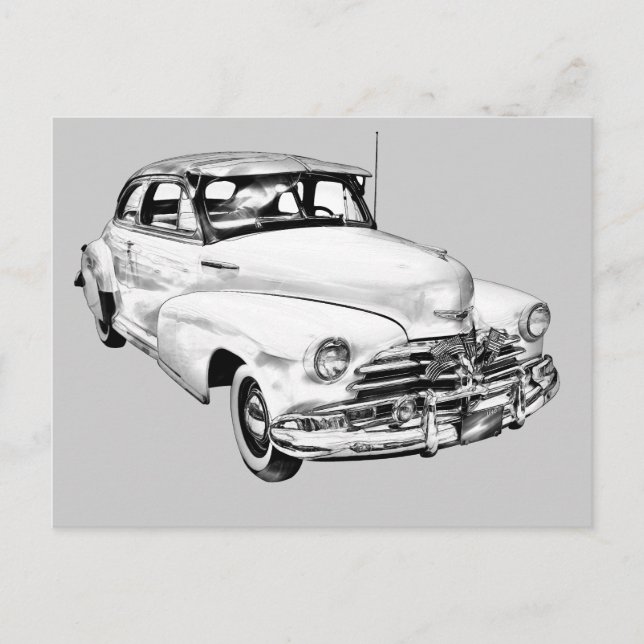 1948 Chevrolet Fleetmaster Car Illustration Vykort (Framsida)