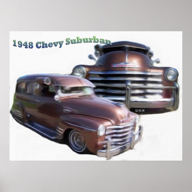1948 Chevy Suburban Art Print III Poster (Framsidan)