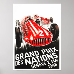1948 Geneve Nations Grand Prix vintage Poster