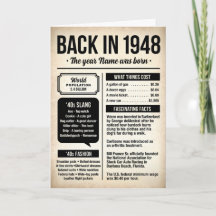 1948 Tillbaka i tiden, roliga fakta födelsedagskor