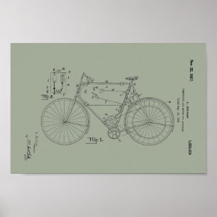 1948 Vintage Schwinn Bicycle Patent Art Print Poster