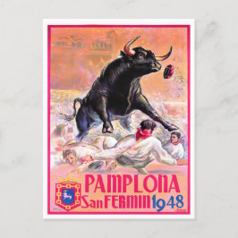 1948 vintagen Feria de Pamplona Vykort