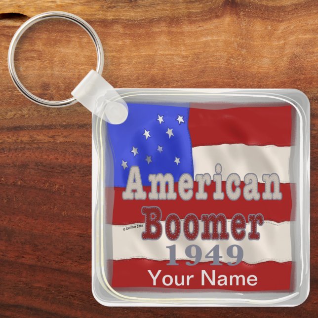 1949 Biboomer-nyckelkedjor i Baby vid födelsedag Nyckelring (Framsida)