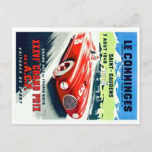 1949-Franskens Grand Prix-Tävla Poster Vykort