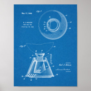 1949 Golf Boll Tee Patent Art Teckning Print Poster