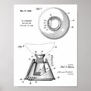 1949 Golf Boll Tee Patent Art Teckning Print Poster