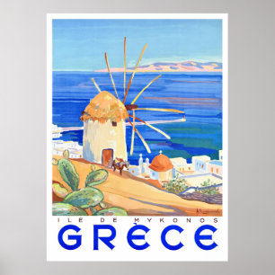 1949 Greklands ön Mykonos Poster