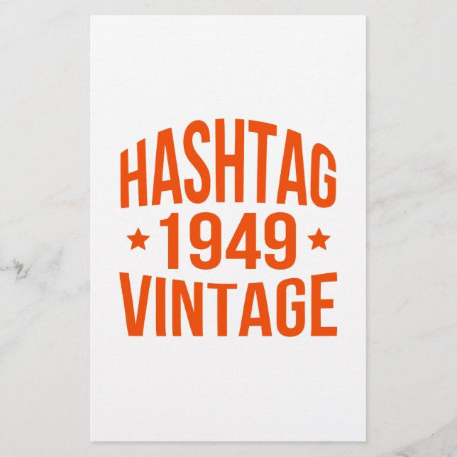 1949 Hashtag-Vintage Brevpapper (Framsida)