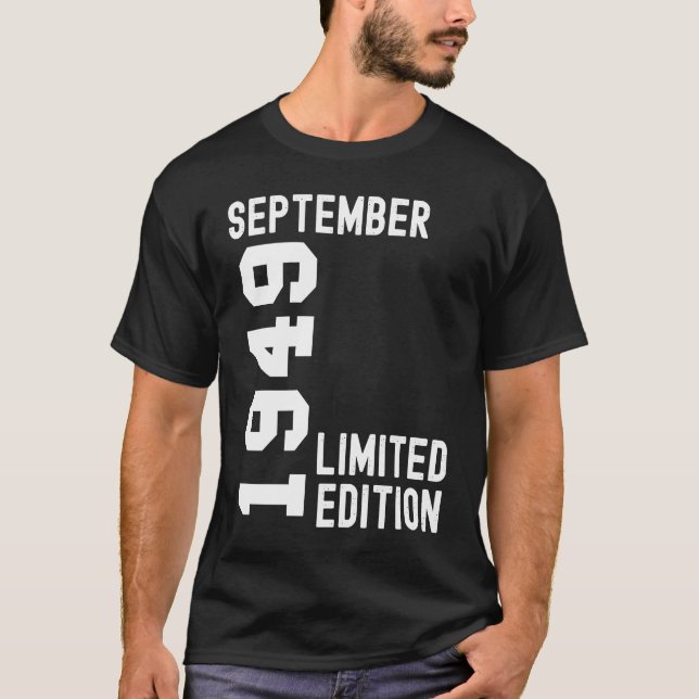 1949 september Grattis på födelsedagen Party T Shirt (Framsida)
