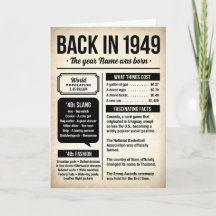 1949 Tillbaka i tiden, roliga fakta födelsedagskor